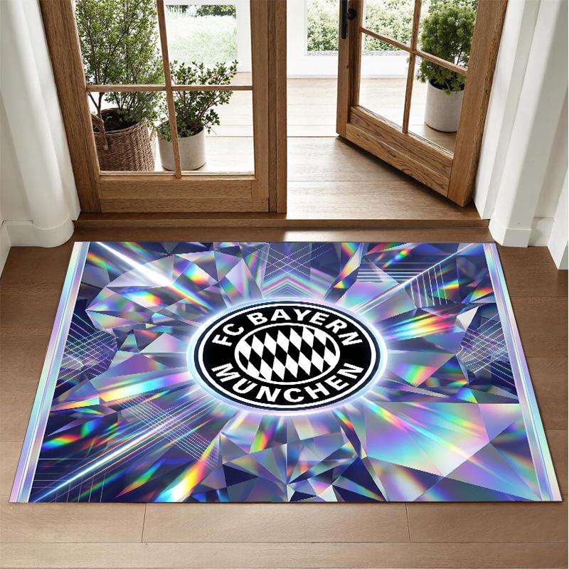 FC Bayern München Design Kristall-Samt Teppich Weiche Dekorationsmatte für Schlafzimmer Eingang