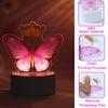 Pink Purple Butterfly Acrylic Sign Light LED With Crown  Butterfly Night Light Lamp Decor Birthday Party Room Christmas Gift