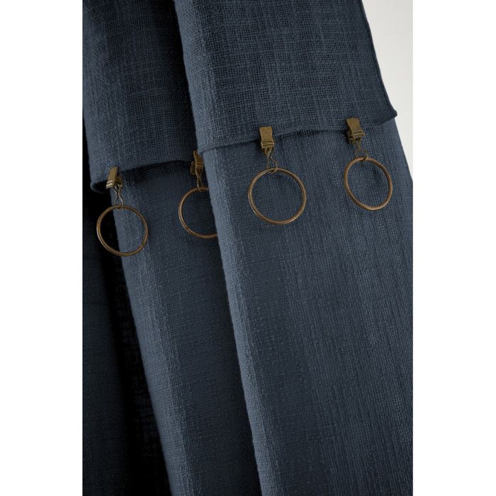 Rideau ajustable + 8 anneaux pince "Sixtine" 140 x 270 cm - Sixtine Minuit - 1 Panneau ajustable 140 x 270 cm