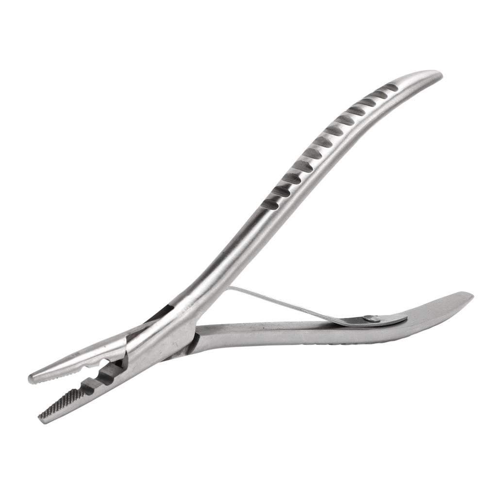 2 Otwory Szczypce do Przedłużania Włosów Ergonomiczny Uchwyt Usuwanie Włosów Pętelka Mikro Ring Ze Stali Nierdzewnej Narzędzie do Mikro Linków do Przedłużania Włosów