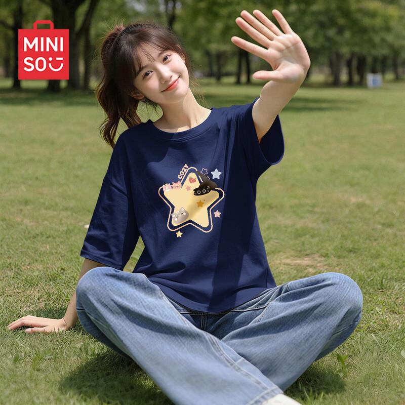 MINISO Women's Pure Cotton Short-Sleeve T-Shirt