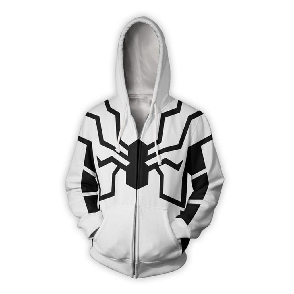 Unisex Casual Loose Long Sleeve Hoodie with Pocket, Print Pullover Jacket