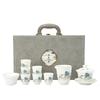 White porcelain full set of kung fu ceramic tea set household set gift box suet jade business gift box a set of Chinese high-end