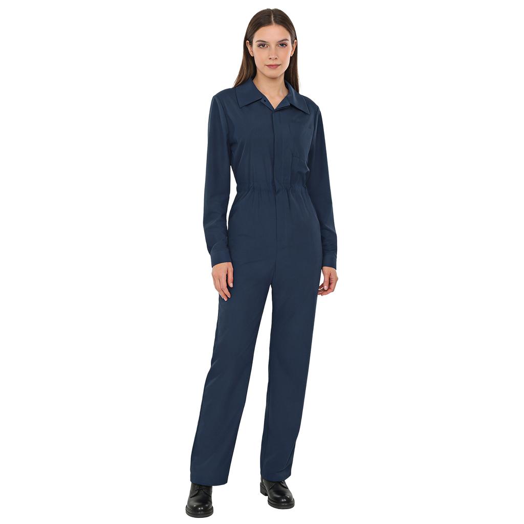 Womens Long Sleeve Coverall Mechanic Uniform Workwear Boiler Suit Overalls Loose Fit Jumpsuit Rompers