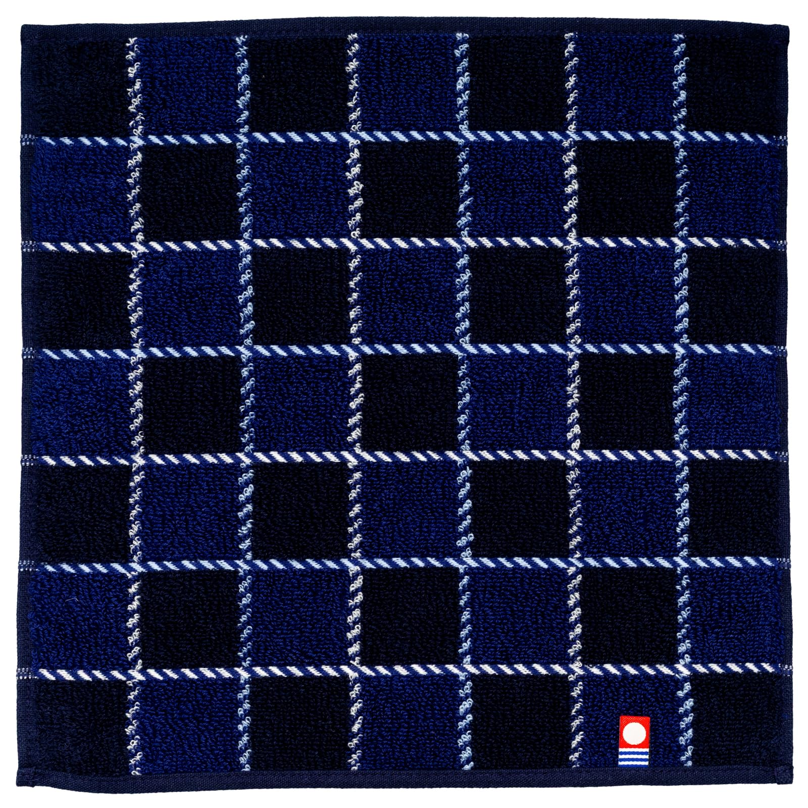 

Nishio Imabari Towel Certified Hand Towel for Men, Made in Japan, 100% Cotton, 25cm, Double-Sided Pile, Absorbent, Checkered Pattern, Men s Imabari