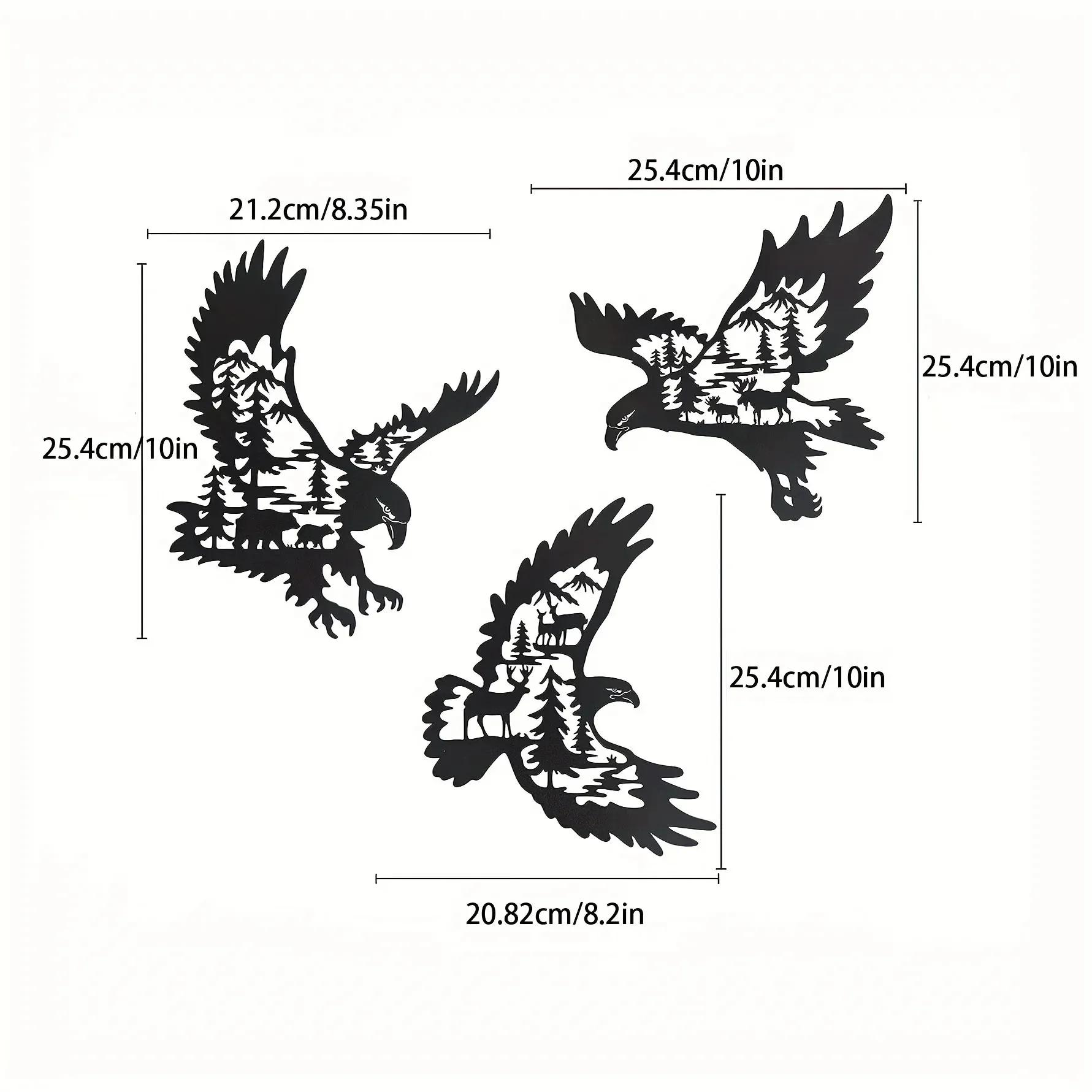 

3 шт./комплект металлический орел настенный декор - силуэт медведя, оленя, лося. Идеально подходит для декора в помещении и на открытом воздухе в лесной хижине и на охоте. чёрный