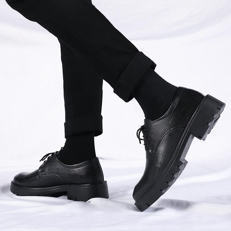 Men's Shoes lace up Black Leather Formal Shoes Men outdoor Oxfords Male Wedding Party Office Business Shoe Man footwear