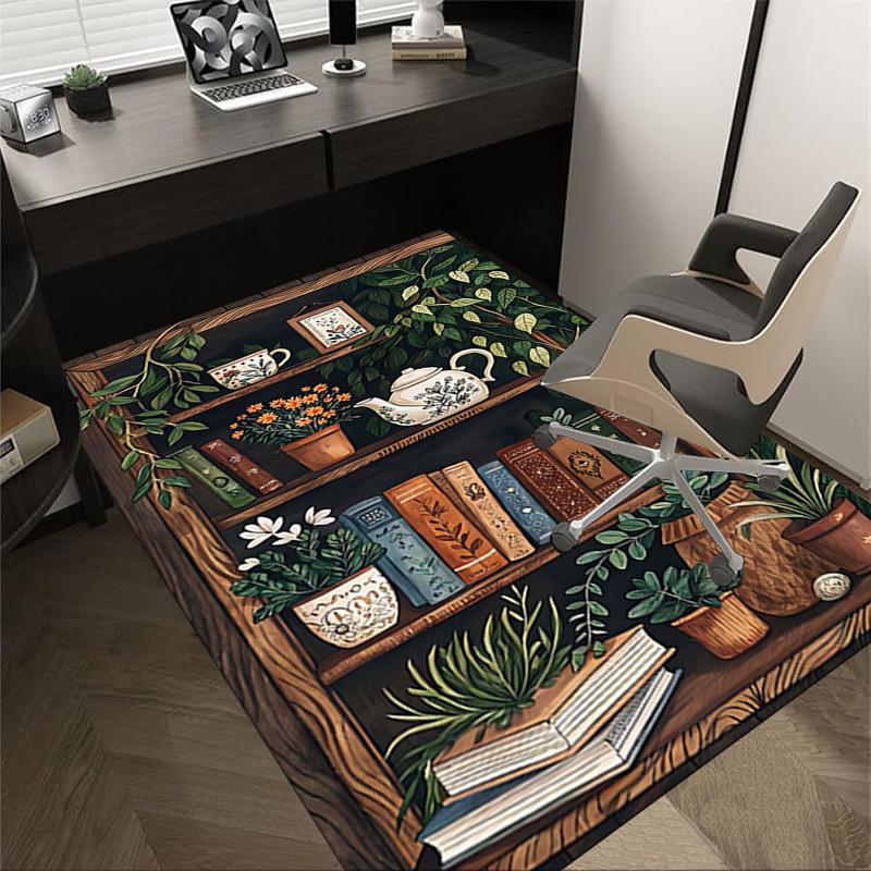 1PC Botanical Illustration Extra Large Non Slip Floor Carpet, Office, Family, Bedroom, Studio   Large Area Rug Indoor Rugs, Vibrant Colors