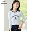 Chushen Women's Letter Print Long Sleeve T-Shirt