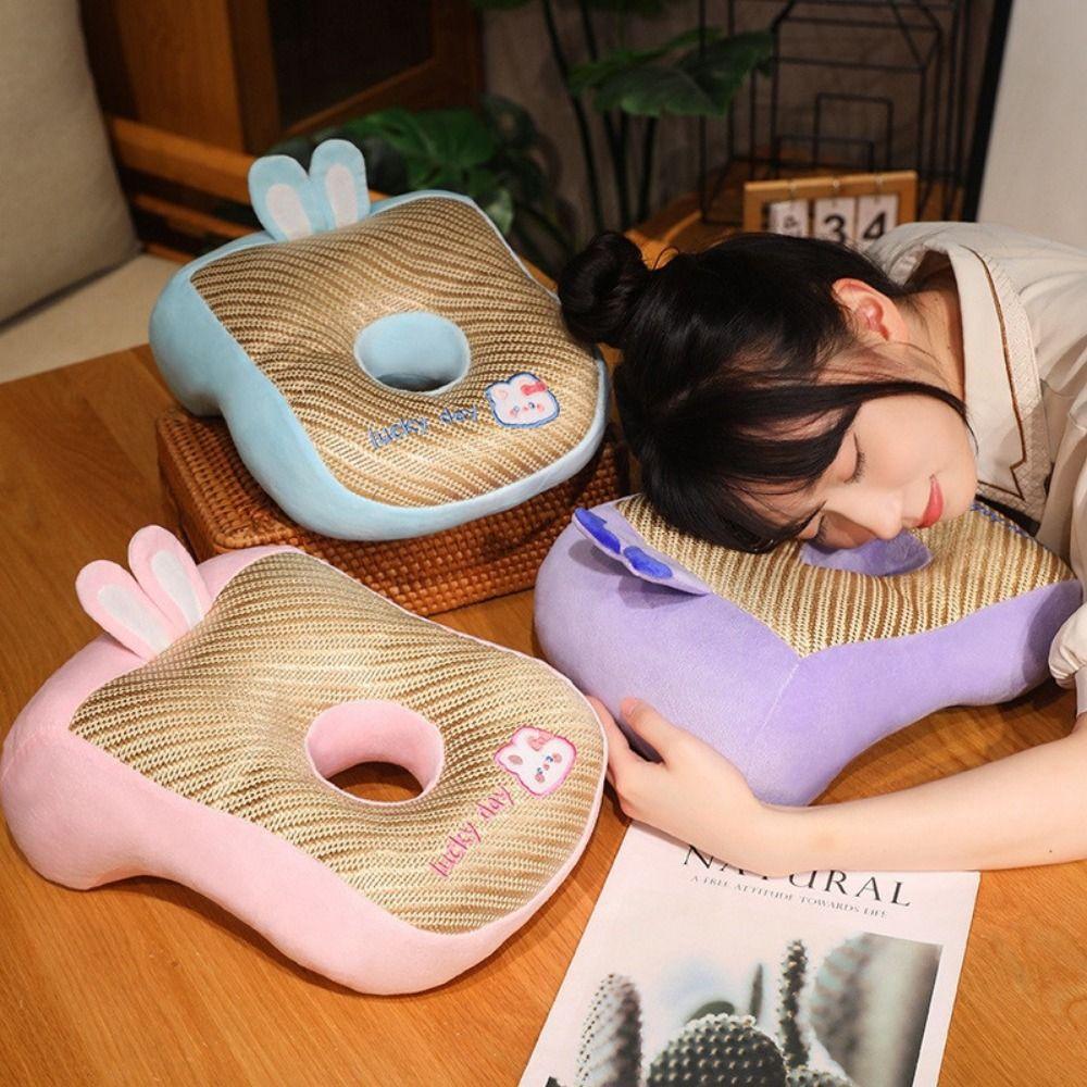 Hollow Breathable Summer Nap Pillow Cool Mat Cute Animal Neck Pillow Office Plush Pillow  Dormitory