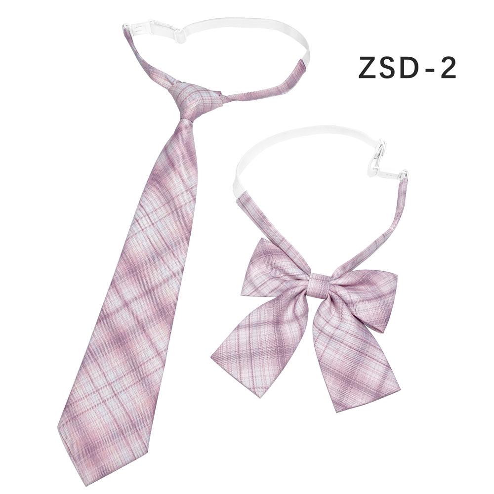Unisex JK Collar Plaid Bowknot Flower Set - Polyester Cotton Student Uniform Accessory