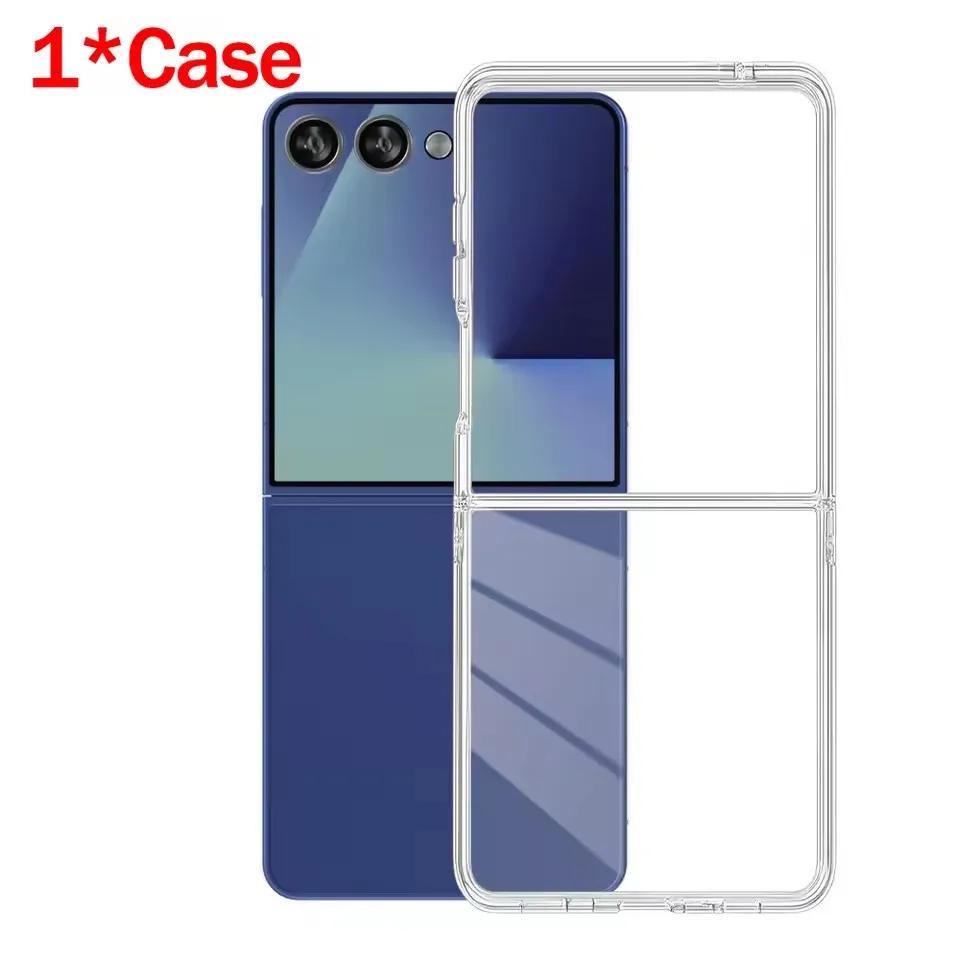 Case with Tempered Glass for Samsung Galaxy Z Flip 7 Screen Protectors Ultra-Thin Transparent Hard PC Phone Cover for Z Flip7