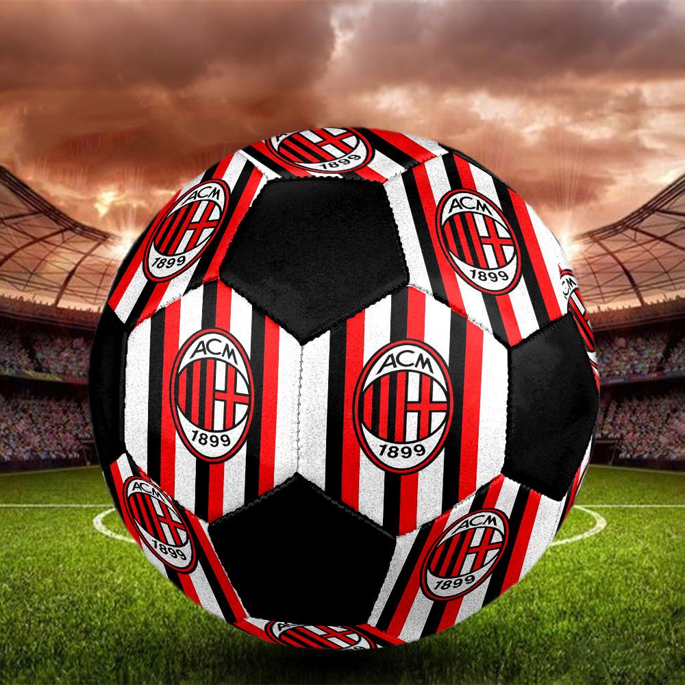 Pallone Calcio a 5 AC Milan Colorato Per Tutte le Età Misura 5 Cucito a Macchina PVC Pronto per la Competizione Resistente Alto Rimbalzo