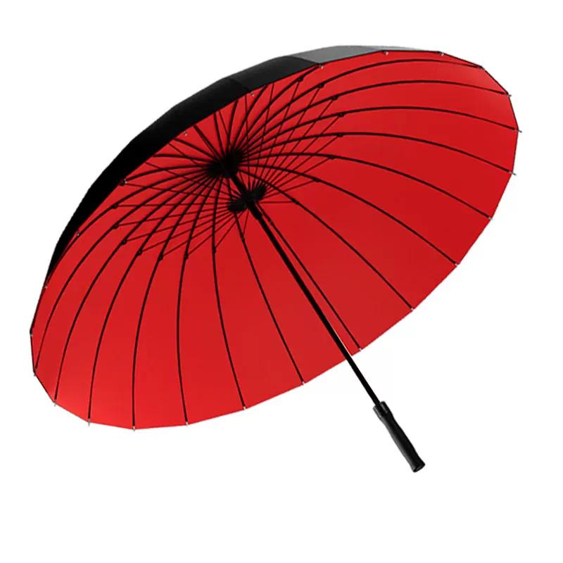 Ombrello Dritto Automatico a Doppio Strato con 96 Stecche, Extra-Large, Allargato, Ispessito, Rinforzato, Antivento, Resistente alla Tempesta, Ombrello Speciale Grande con