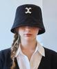Bajal Va Curved 3D Logo Drop Bucket Hat Black