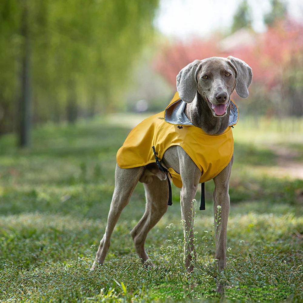 

Плащ для собак, водонепроницаемая куртка с капюшоном, дождевик-пончо, дождевики для домашних животных, одежда со светоотражающей полосой, аксессуары для дождевика для собак на открытом воздухе S жёлтый