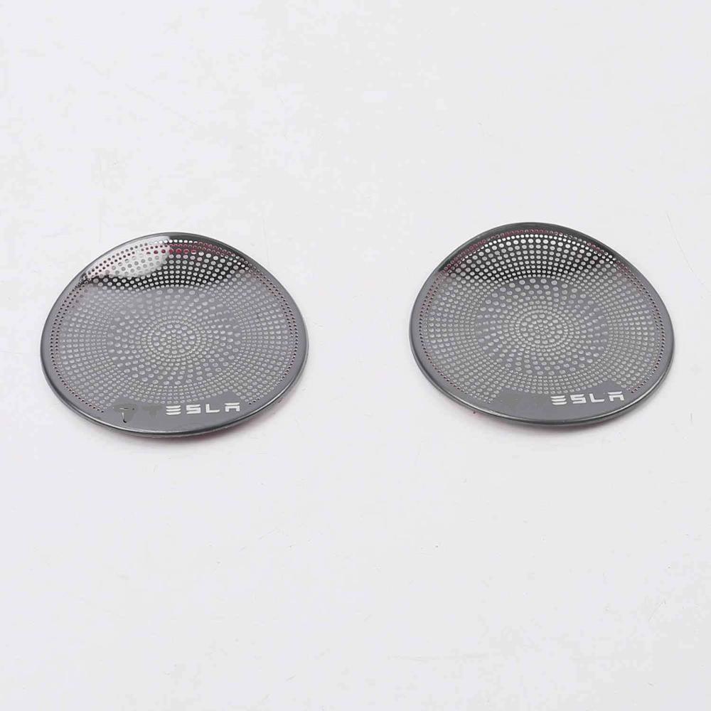 

Для Tesla Model 3, 2 шт., накладка на крышку динамика передней и задней двери, украшение Tesla, салон автомобиля A column black
