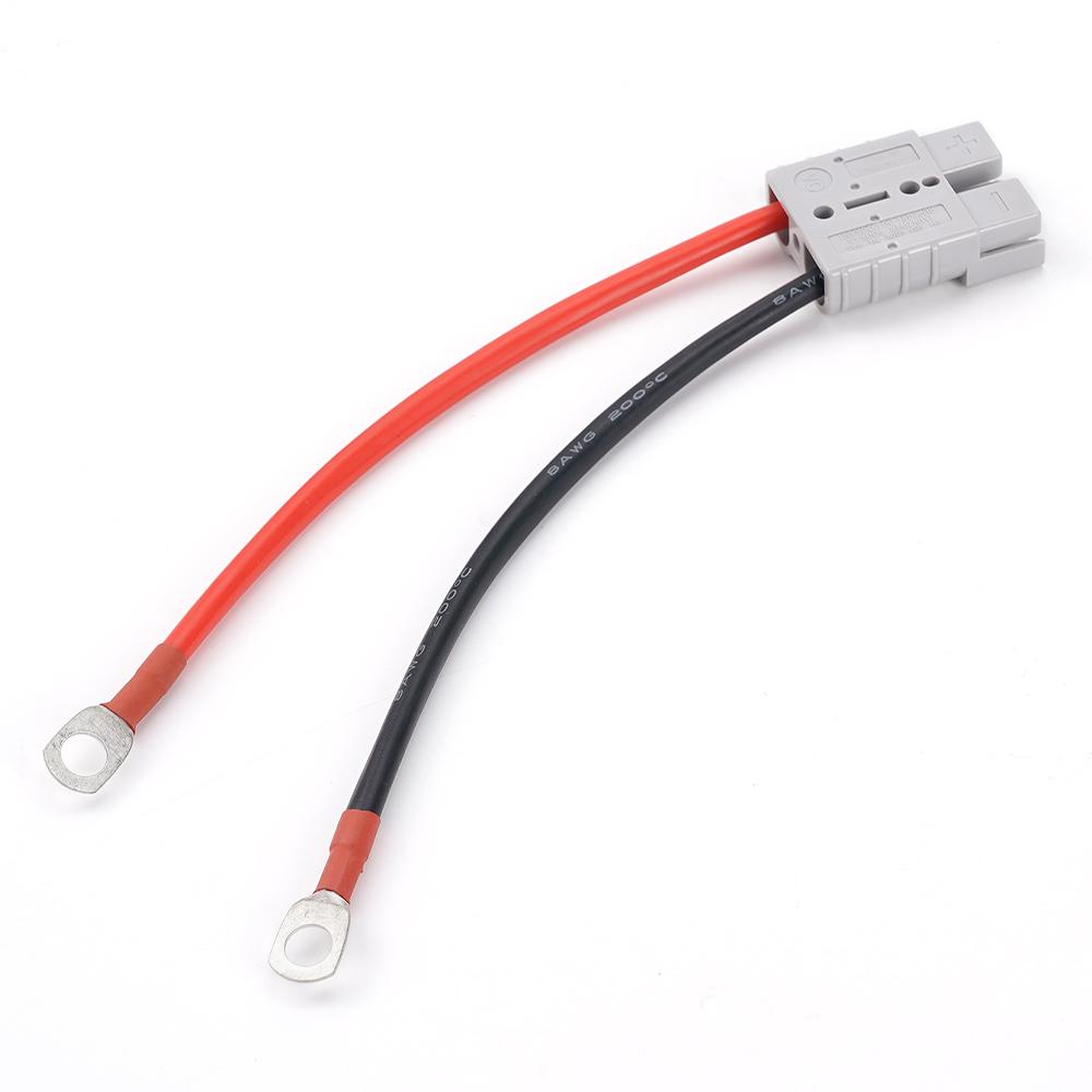 Silikonkabel, Stecker für Elektrostapler, Schnellladeanschluss-Kit, 8AWG M8, zweipolig, 50 A, 600 V, Hochstromstecker