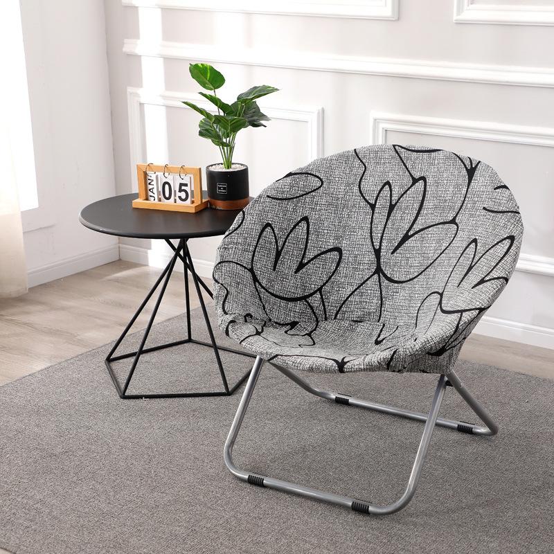 1Pcs Round Moon Chair Cover Spandex Saucer Chair Covers Elastic Washable Fishing Chair Seat Protector Slipcovers Dustproof