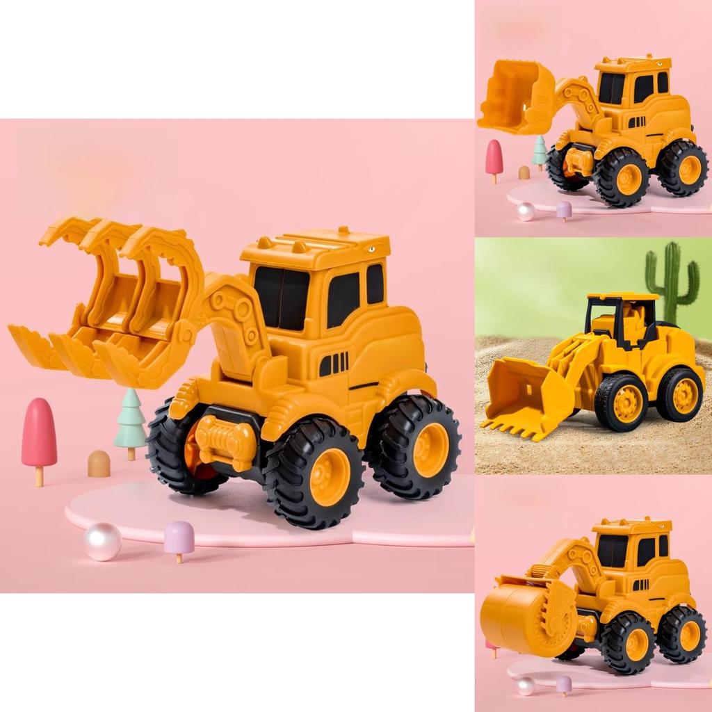Childrens Inertia Pressing Construction Truck Toy Set For Boys And Girls Ages 3 To 6