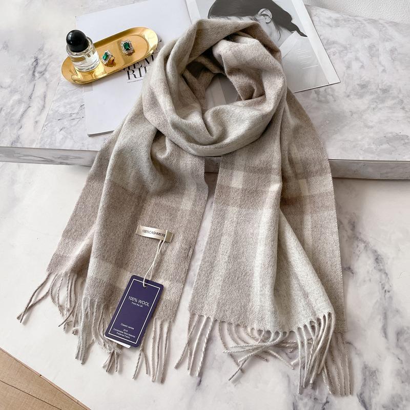 British Classic Plaid Cashmere Scarf Men's Autumn and Winter Versatile New Men's Simple Versatile Scarf Tide