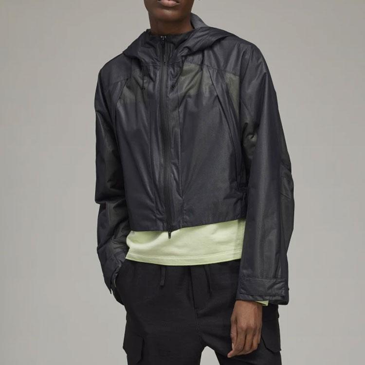 Y-3 SS22 Solid Color Mid-Length Hooded Coat Women Coats Black HG8672