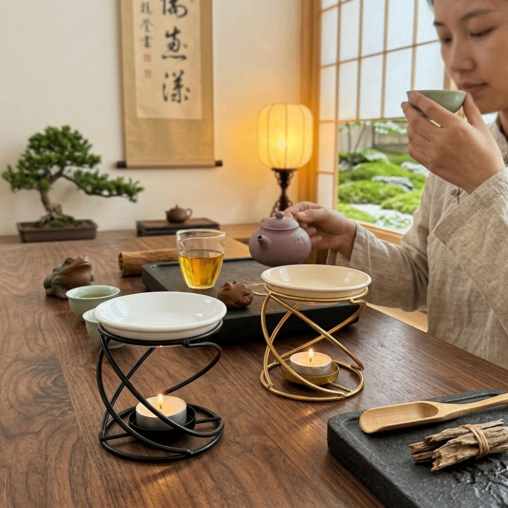Ceramic Bowl Aromatherapy Candle Holder Minimalist Incense Burner Tea Light Wax Melt Burner SPA