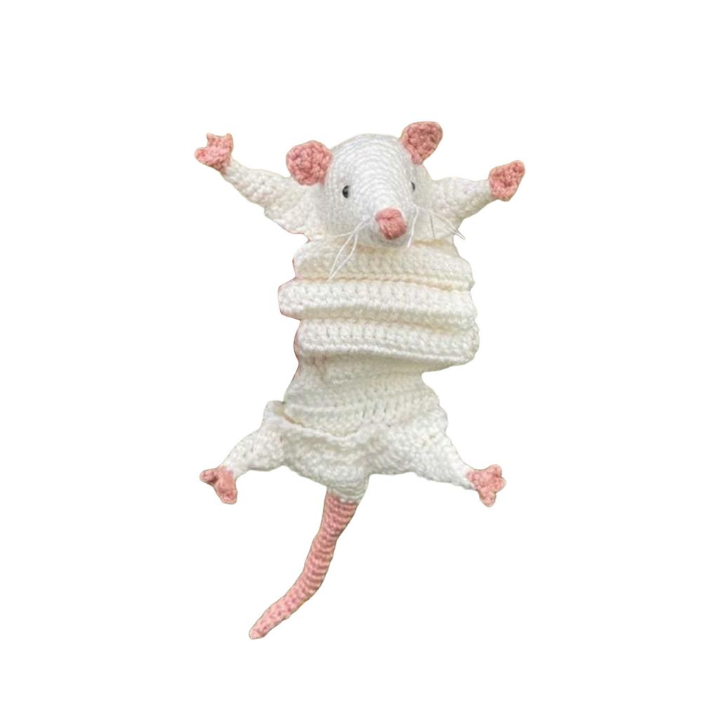 Handmade Crochet Rat Scarf – Funny Cozy Animal Scarf, Whimsical Warm Neck Wrap, Meaningful Gift For Wint