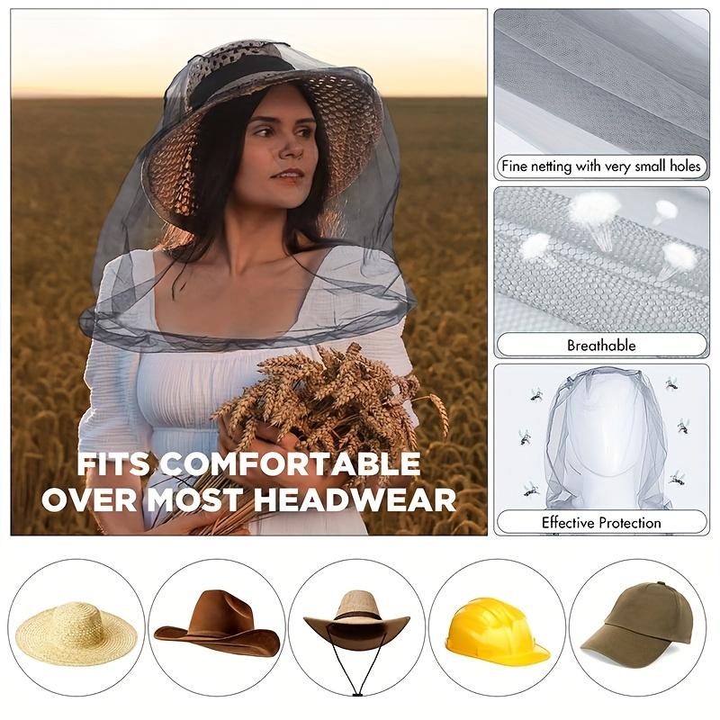 Extra-Large Mosquito Head Net with Face Mask–Heavy-Duty Fine Mesh Bug Protection,Compatible with Hats&Helmets,Ideal for Fishing