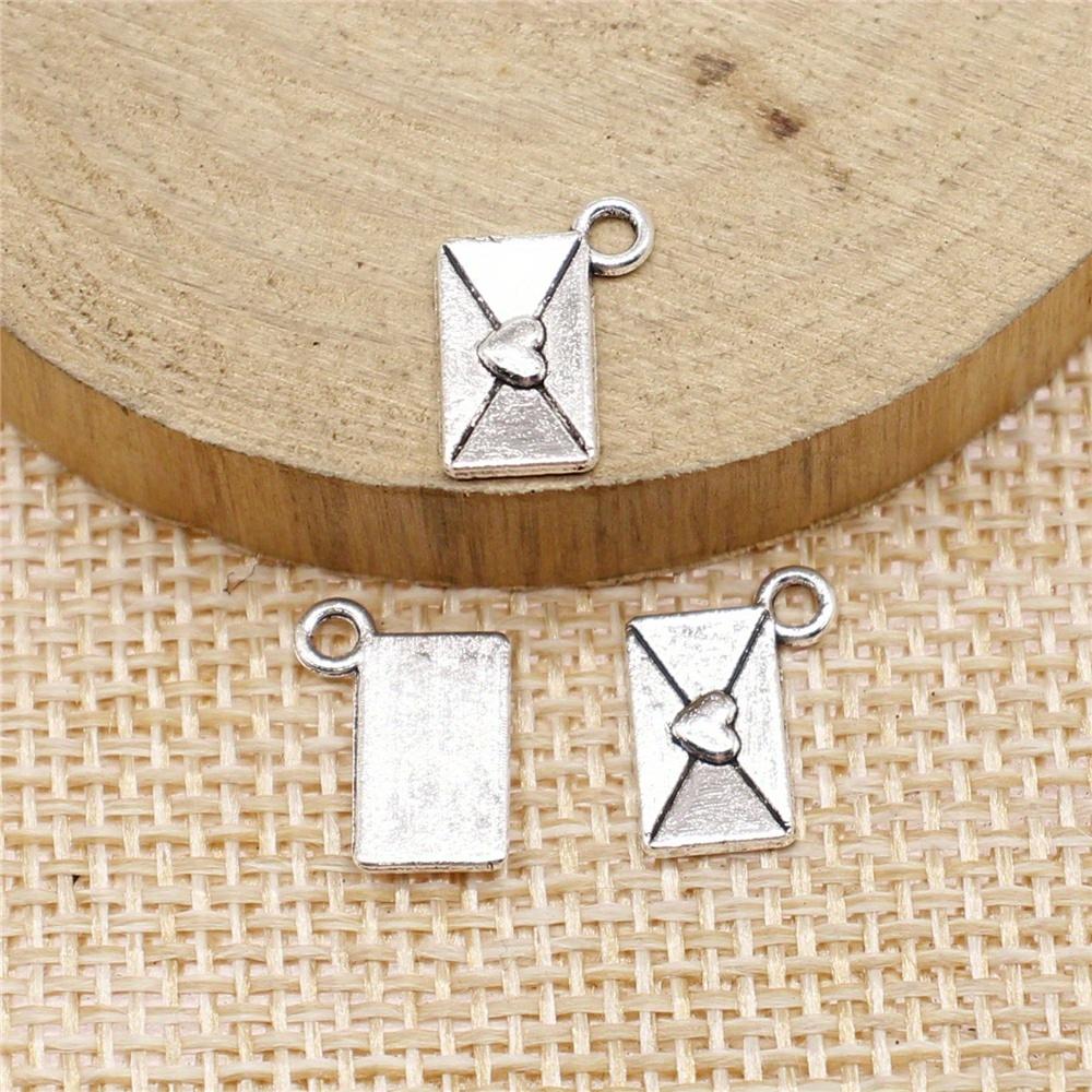 20pcs Mini Envelope Love Letter Pendant, DIY Retro Accessory Pendant 12 * 9mm.