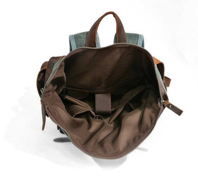 Unisex Retro Backpack: Oil Wax Canvas for Travel, Outdoor Sports, Mountaineering, and Laptop Use