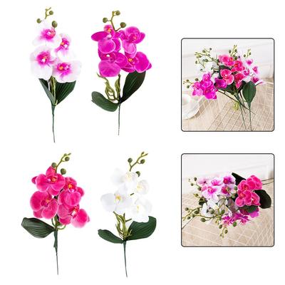 Artificial Flower Arrangement Handmade Phalaenopsis Indoor Floral Decor