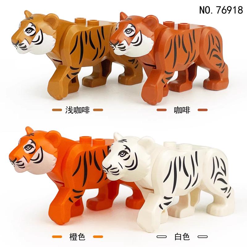 MOC Zwierzęta Zoo Klocki Słonie Tygrysy Słonie Małpy Łosie Niedźwiedzie Owce Wielbłąd Koń Krokodyl Lampart Mini Klocki DIY T11