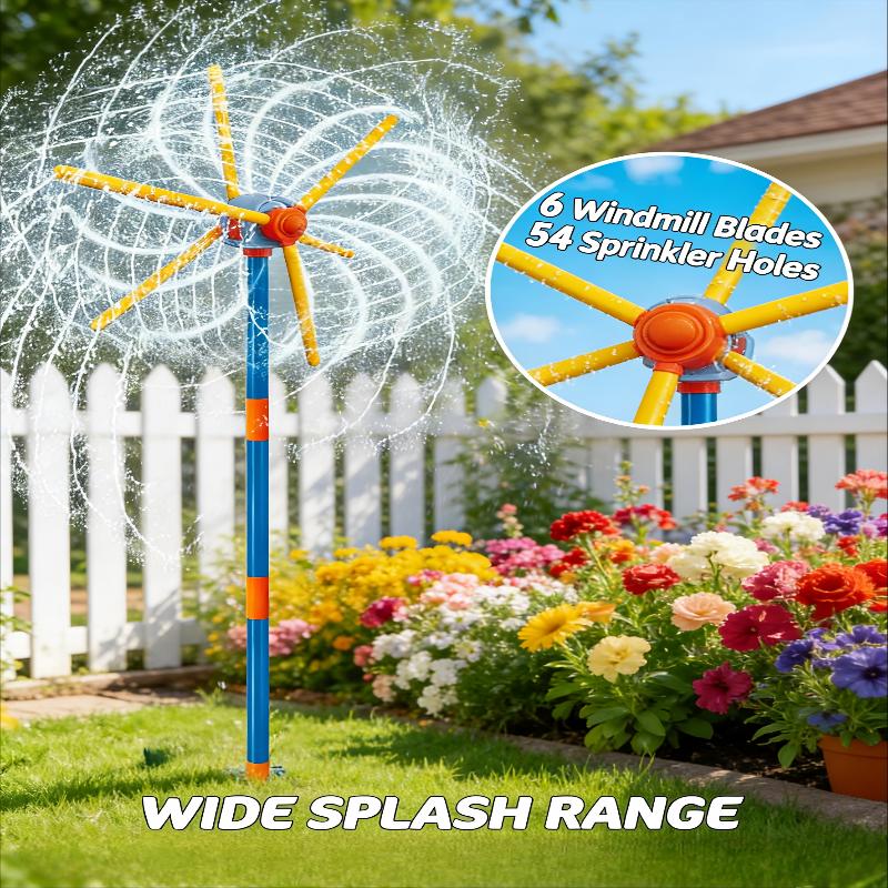 Windmill Water Sprinkler For Kids Summer Toys, 360° Spinning Splash Water Toy, Upgraded Double Sided With 6 Blades