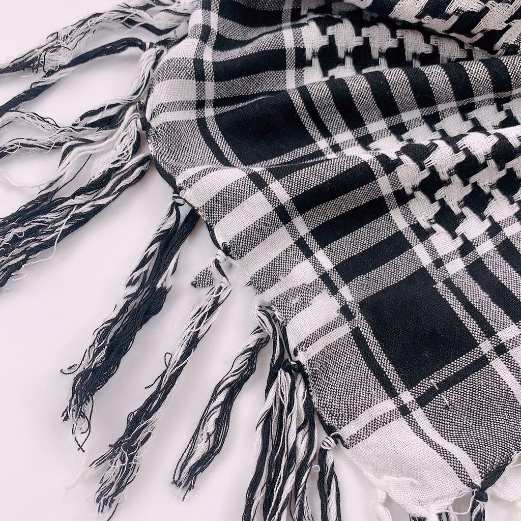 Lightweight Adult Lattice Pattern Shemagh Scarf Multi Purpose Headscarf Adjustable Religious Scarf Outdoor Headwrap