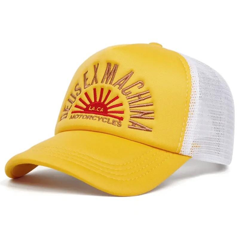 Street Style Letter Embroidered Mesh Baseball Cap With Sun Protection For Men Women