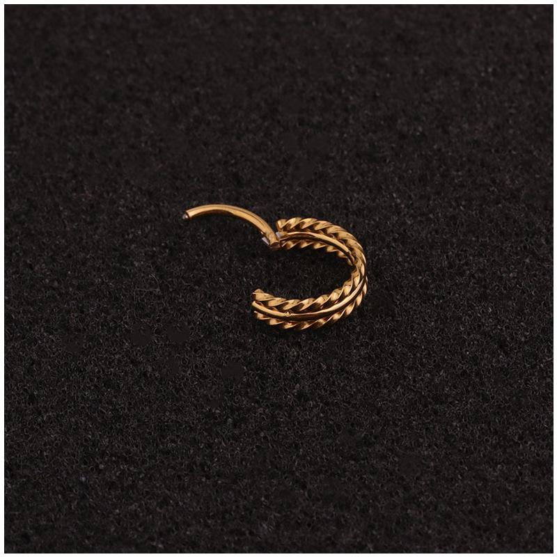 3-Row Twisted Open-Close Ring Ear Piercing Jewelry
