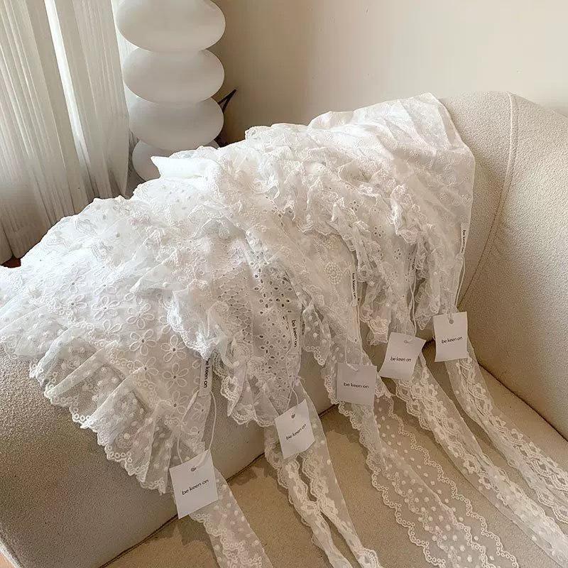 New Triangle Short Skirt Half Skirt Butt Curtain Skirt Lace Trim Small Apron Knitting Lace Stacked Ins Korean Spring Headscarf