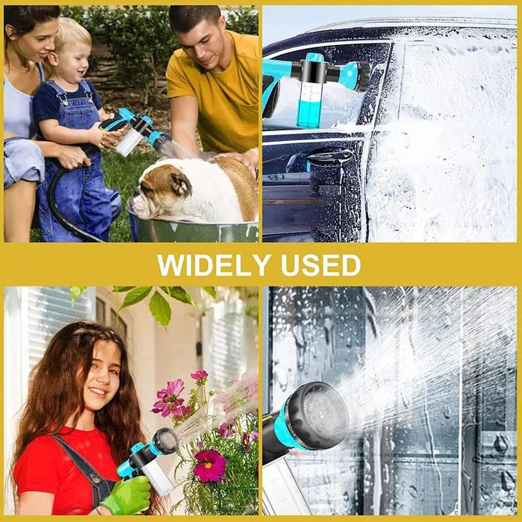 8-in-1-Sprühmodus, Waschhunde-Duschsprüher, Gartenschlauch-Spray, multifunktionaler Garten, Zuhause, tragbare Gartenschläuche, Autowaschwasser-Sprühgerät aus Kunststoff