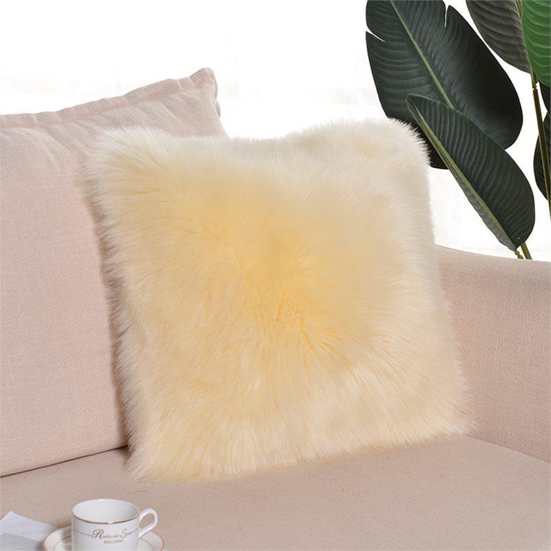 Cuscino Decorativo in Acrilico a Pelo Lungo Stile Invernale - Cuscino Lombare e Schienale Anti-Pilling
