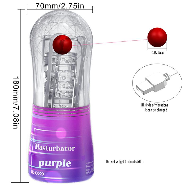 Silicone Aircraft Cup Penis Masturbation Cup for Men Vibration Blowjob Sucking Machine Transparent Soft Pussy Adult Sex Toy