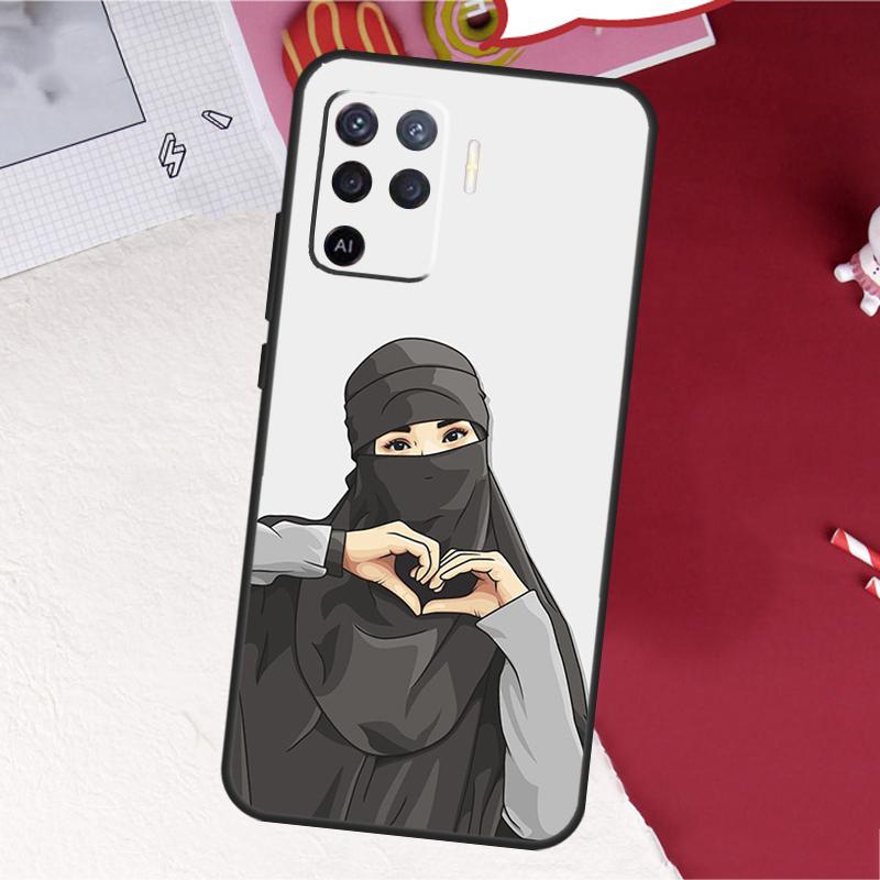 Hijab Face Muslim Islamic Case For Oppo A18 A98 A38 A58 A78 A60 A80 A40 A96 A76 A16 A94 A74 A54 A15 A17 A57 A77 A5 Pro