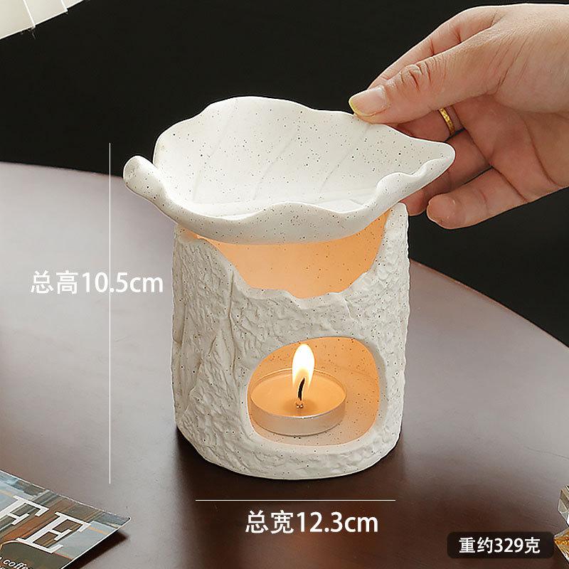 

Ceramic Candle Holder Oil Burner Trim Aromatherapy Diffuser Heating Wax Melting Stove for Home Candle Wax Melting Decor Gift белый