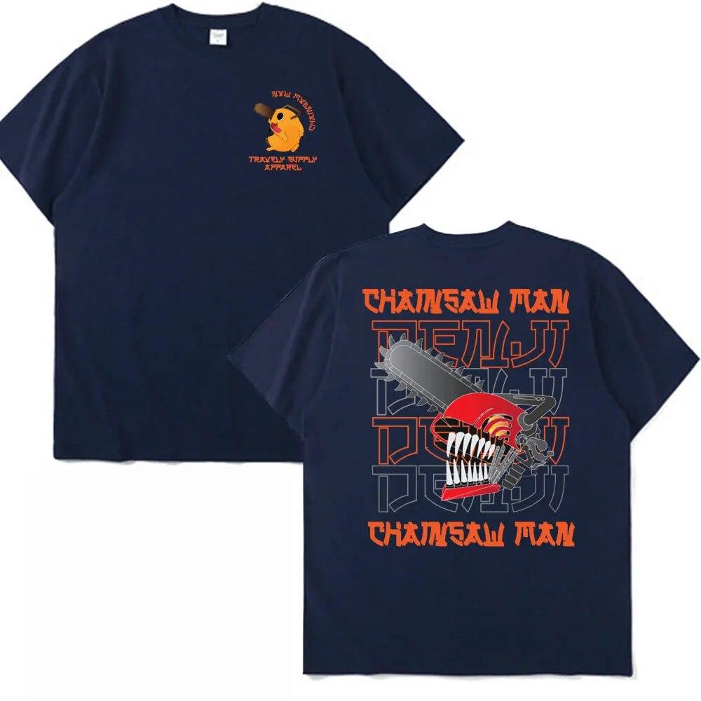 Anime Chainsaw Unisex T-shirt Unisex Women Unisexga Denji Pochita Casual Short Sleeve T-shirts Summer Cotton T Shirt Oversized Streetwear