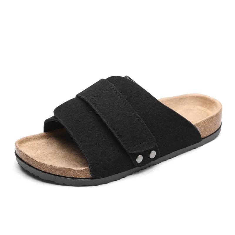 Indoor Fashion Arch Support Mules Half Slippers Women Soft Non-Slip Flat Slides Summer Lightweight Cork Footbed Clogs Ladies