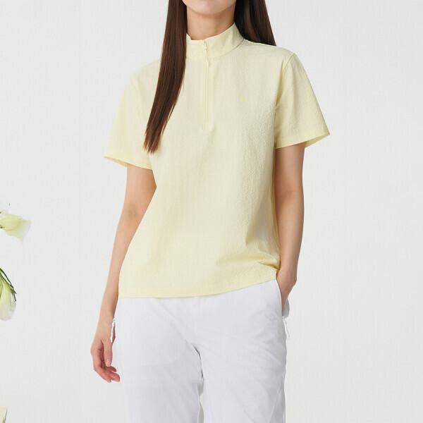 Kolon SporTS Women S AirdoT ShorT Sleeve Zip Up T ShirT jkTcm25272lye light yellow/105