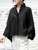 2026 Women Summer Shirts Long Sleeve Elegant Blouse OL Style Tunic Tops Fashion Oversized Casual Solid Loose Party Blusas