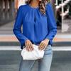 Women's Pullover Shirt Loose Casual Versatile Round Neck Long Sleeved Top Long Sleeved Top