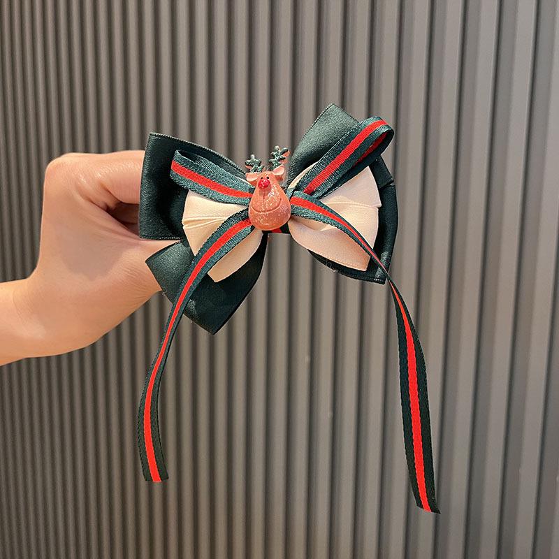 Handmade Fairy Mori Style Christmas Bow Hair Clip – Cute & Sweet Spring Hair Accessory