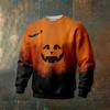 Men's Halloween Printed Neck Long Sleeve Sweatshirt for Casual Daily Wear